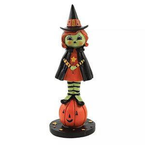 Johanna Parker Vintage Style Happy Witch Jack-O-Standing Pumpkin 8in Figurine